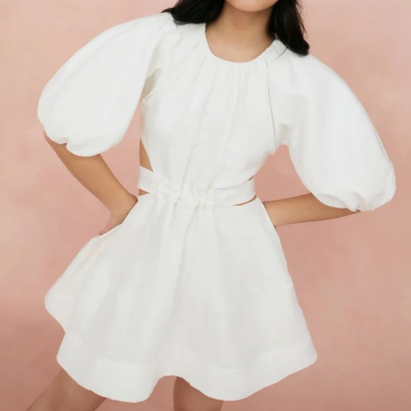 AJE Psychadelia Cutout Mini Dress Ivory • Size 6 AU • RRP $525 AUD - Picture 3 of 13